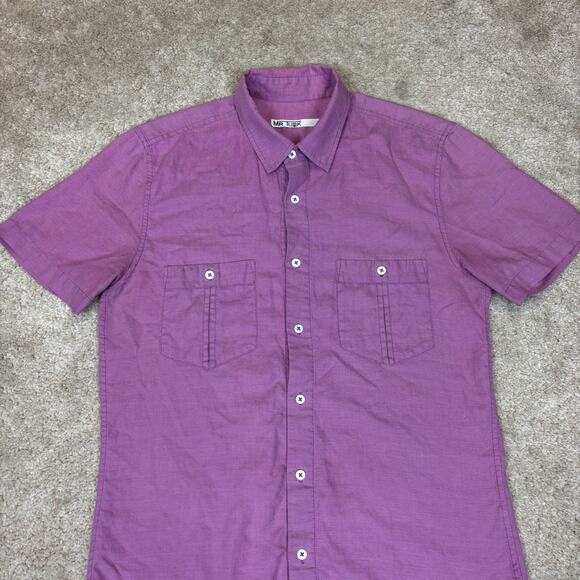 Mr. Turk Button Up Short Sleeve Rayon Shirt Men's Medium - Picture 2 of 10